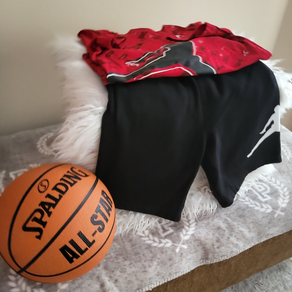 Black and Red Jordan short set (Basketball not for sale)